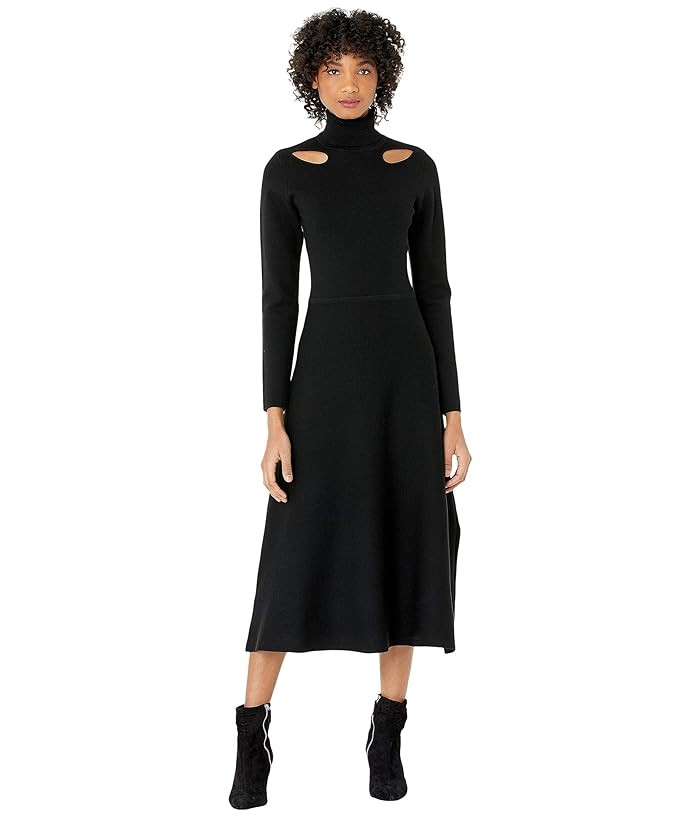 Jason Wu Merino Long Sleeve Knit Cutout Dress (Black) Women's Clothing | Zappos
