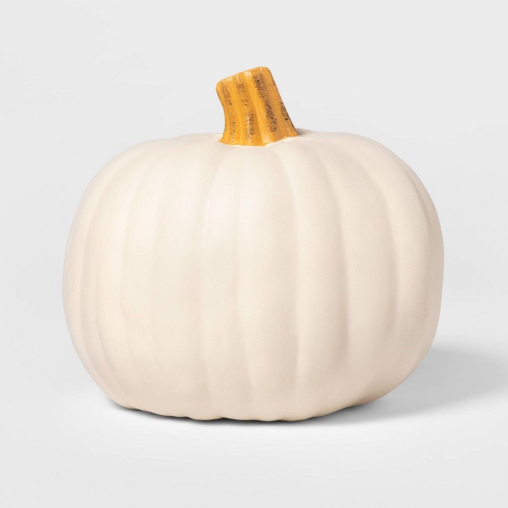 Halloween 9"" Pumpkin Halloween Décor Cream - Hyde & EEK! Boutique , Beige | Target