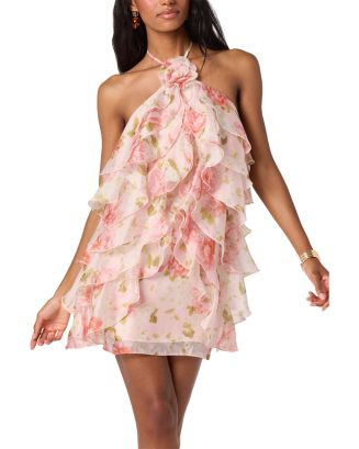 Halter Neck Ruffled Mini Dress | Bloomingdale's (US)
