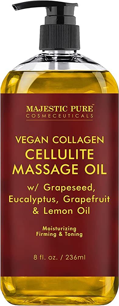 MAJESTIC PURE Cellulite Massage Oil - with Vegan Collagen & Stem Cells, Unique Blend of Massage E... | Amazon (US)