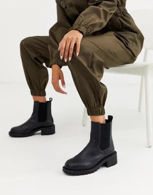 ASOS DESIGN Action chunky chelsea boots in black | ASOS (Global)