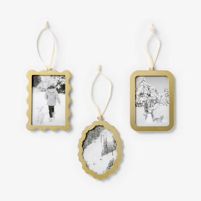 3pc Gold Picture Frame Ornaments Gold - Threshold™ designed with Studio McGee | Target