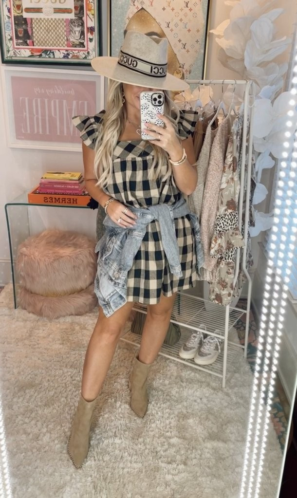 AS SEEN ON WHITNEY RIFE! "Designer Inspired" Beige Hat Band w/ Capital Black Letters | Glitzy Bella