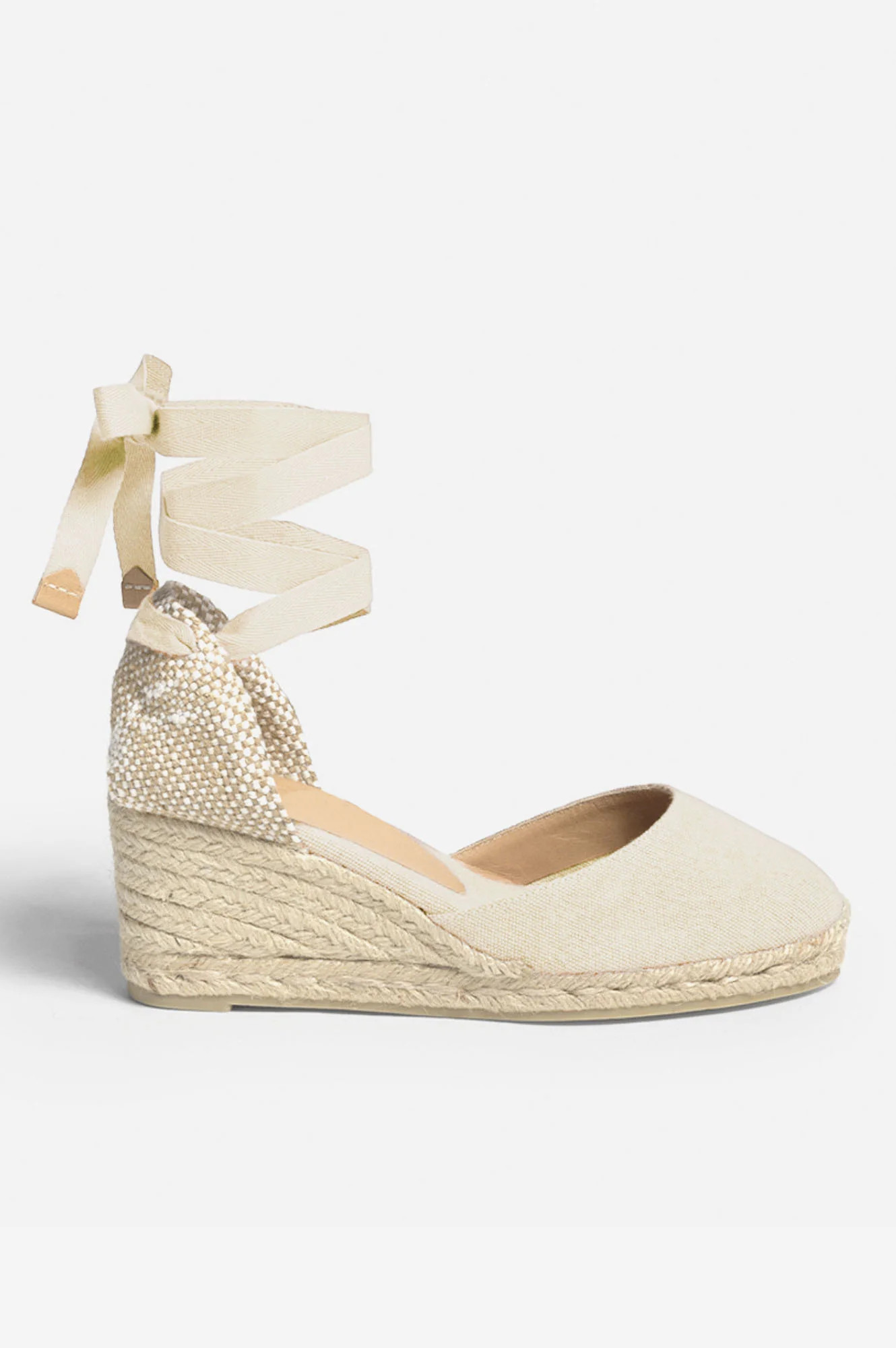 Carina Canvas Wedge Espadrilles | Ivory | Aspiga