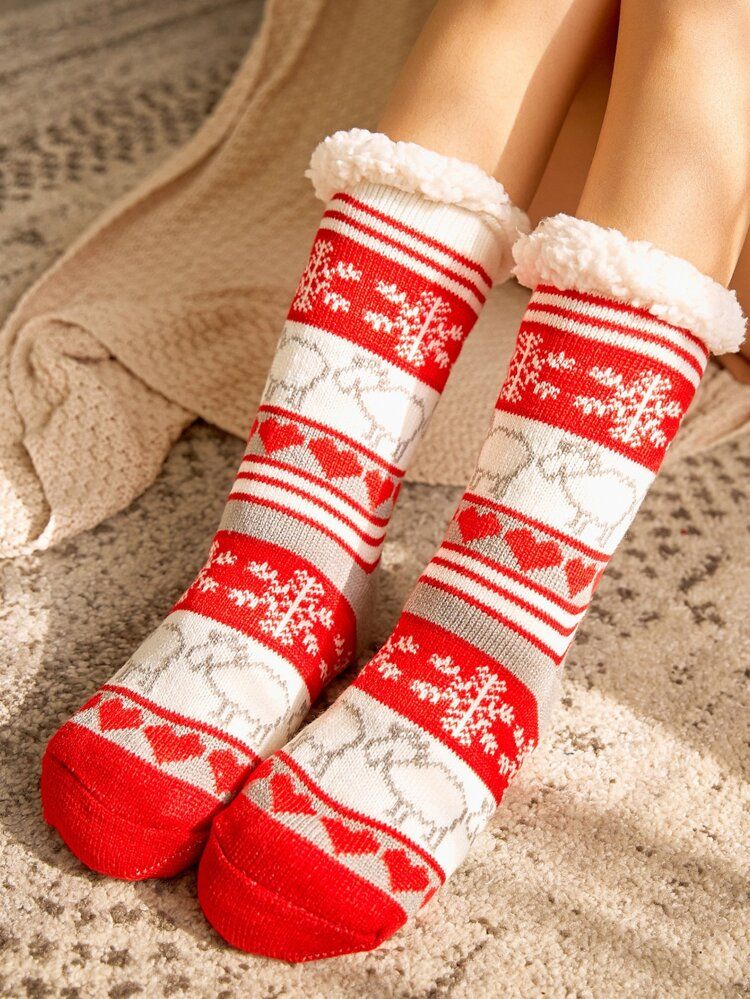Christmas Color Block Socks | SHEIN