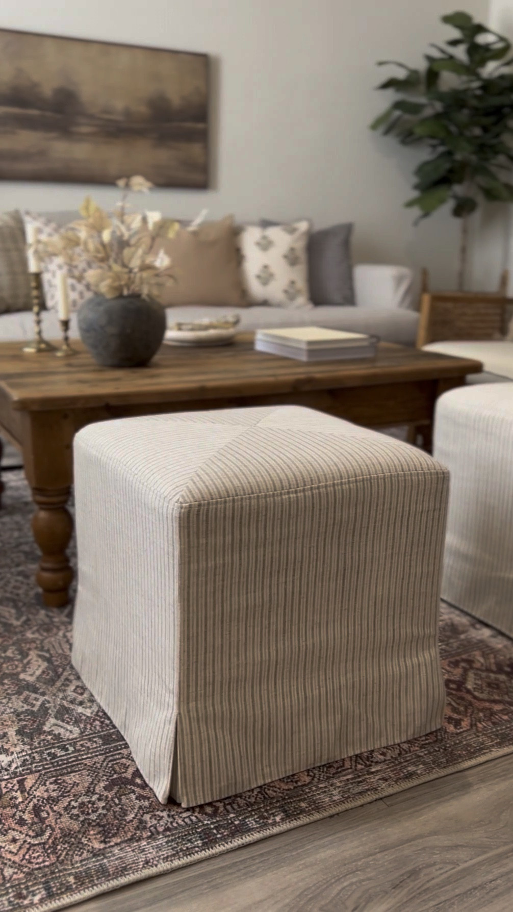 Shop my family room decor and furniture! Living room, family room, den, area rug, throw pillow, throw blanket, candle holder, coffee table decor, vase, slipcovered sofa, couch, modern farmhouse, organic modern, Target, Threshold, Studio McGee, transitional#LTKStyleTip 

#LTKHome #LTKSeasonal