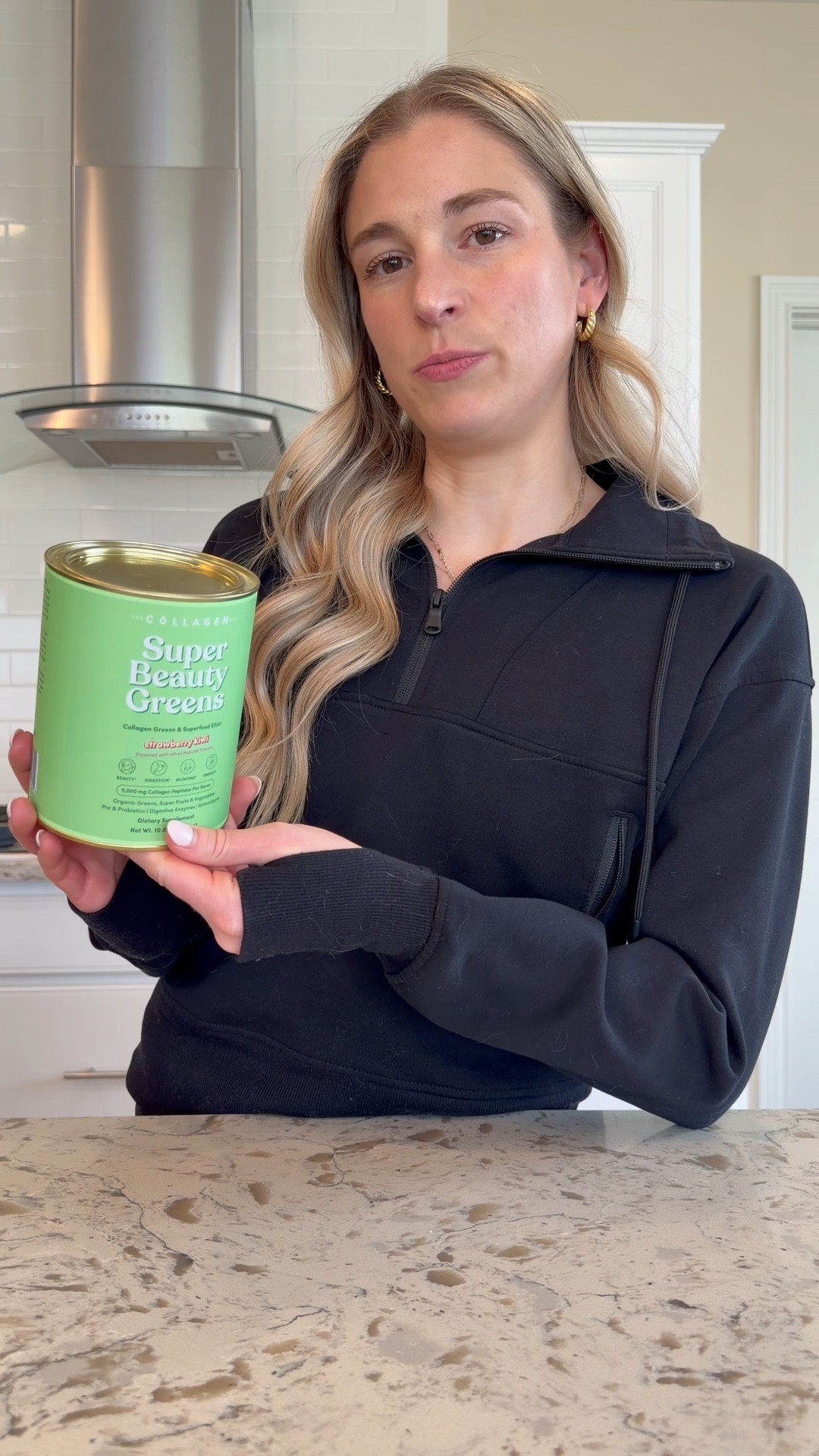 Super beautiful greens! Includes collagen!! Helps support healthy skin, nails and hair! 
Also aids in bloating and energy! Tastes really good too! Use code Maren10 for 10% off!

Product:  https://us.thecollagen.co/products/strawberry-kiwi-super-beauty-greens-308g


#LTKBeauty