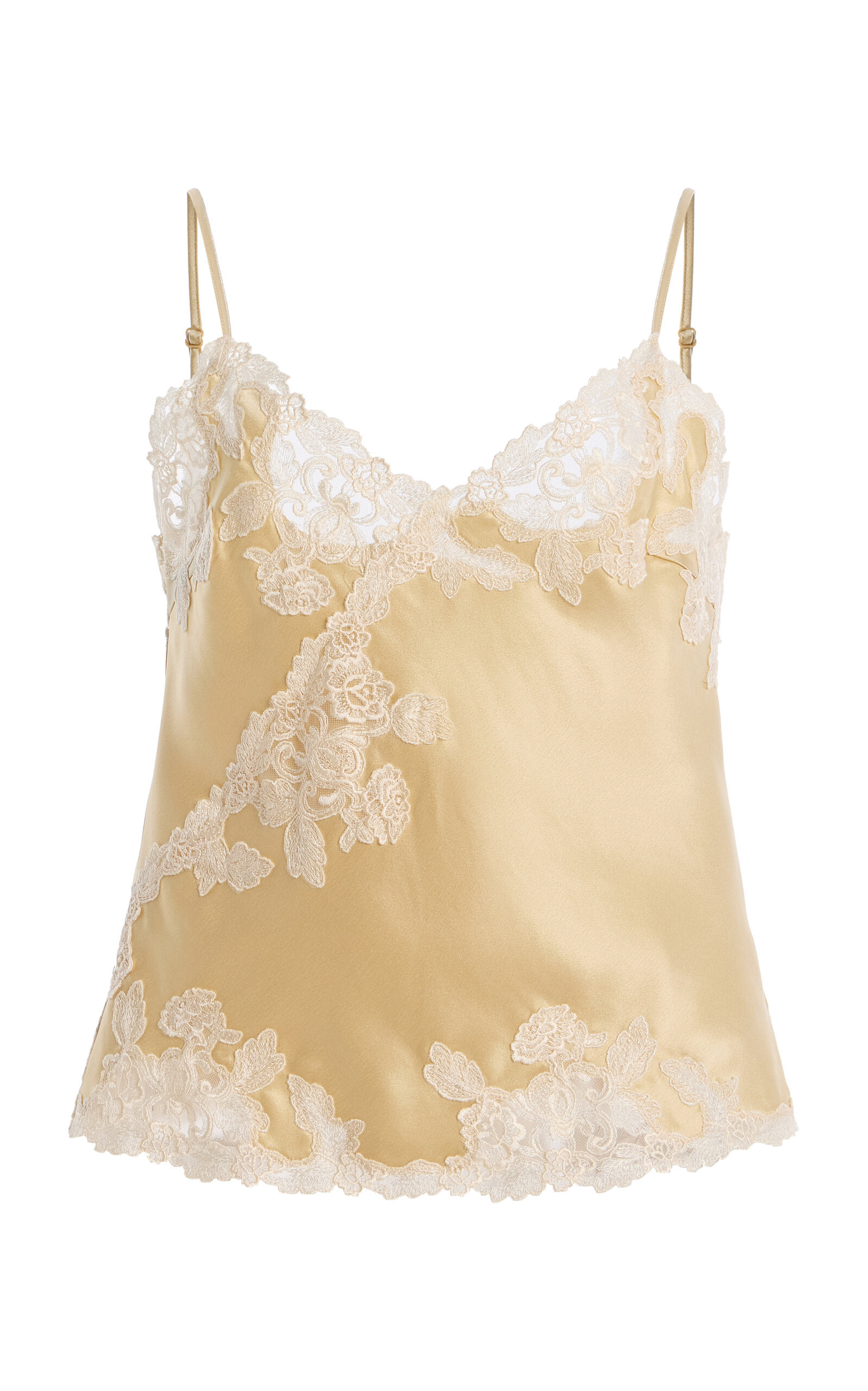 By Malene Birger - Madeleine Lace-Trimmed Satin Cami - Off-White - EU 42 - Moda Operandi | Moda Operandi (Global)