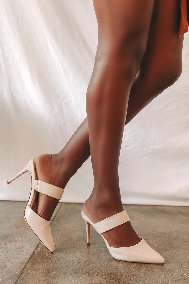Faire Off White Pointed-Toe Mules | Lulus