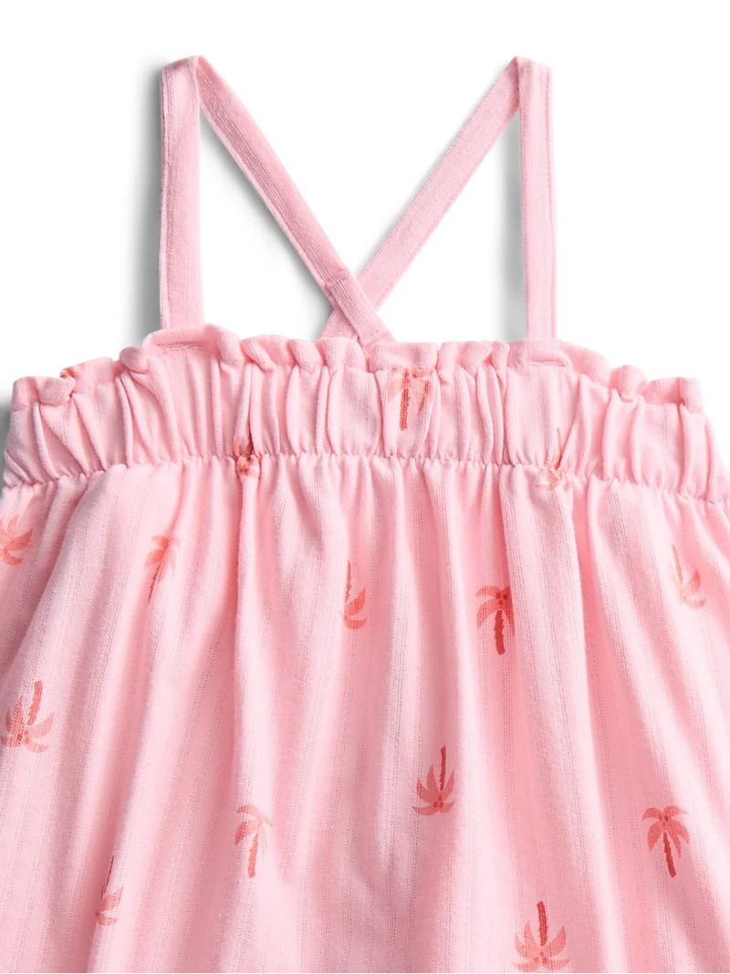 Wonder Nation Girls Trapeze Top and Shorts Outfit Set, 2-Piece, Sizes 4-10 | Walmart (US)