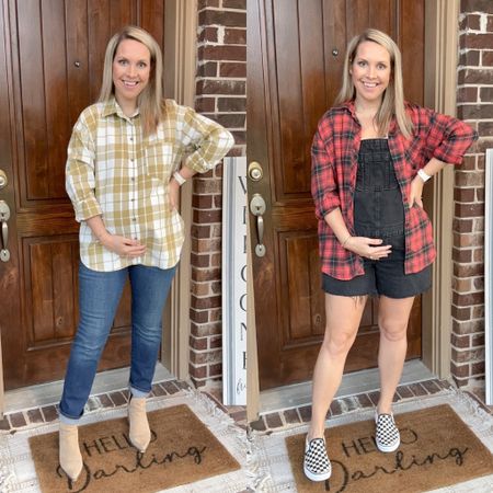 20% off flannels at Target for the whole family with the Target circle app through Saturday!! I’m wearing a size medium & small in the flannels at almost 27 weeks pregnant. The jeans and shortalls are both size 6 and from Old Navy  

Fall outfit, maternity, Target style, Target, fall outfits, jeans, casual style 

#LTKbump #LTKsalealert #LTKSeasonal