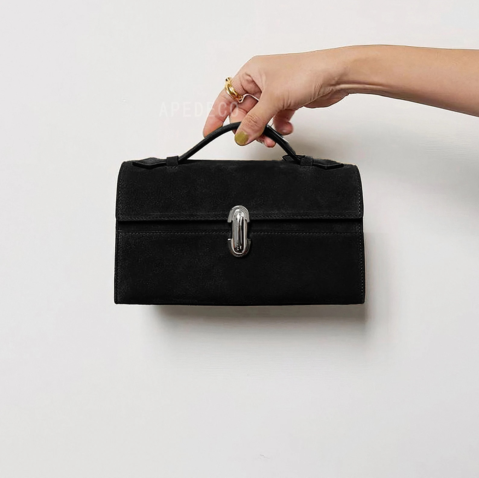 Elegant Clutch, Women's Leather Clutch, Evening Bags for Women, Genuine Leather Purse, Suede Leat... | Etsy (US)