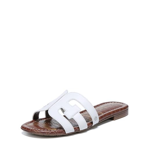 Sam Edelman Women’s Bay Classic Slide Sandal, Bright White Vaquero Saddle Leather,7 | Amazon (US)