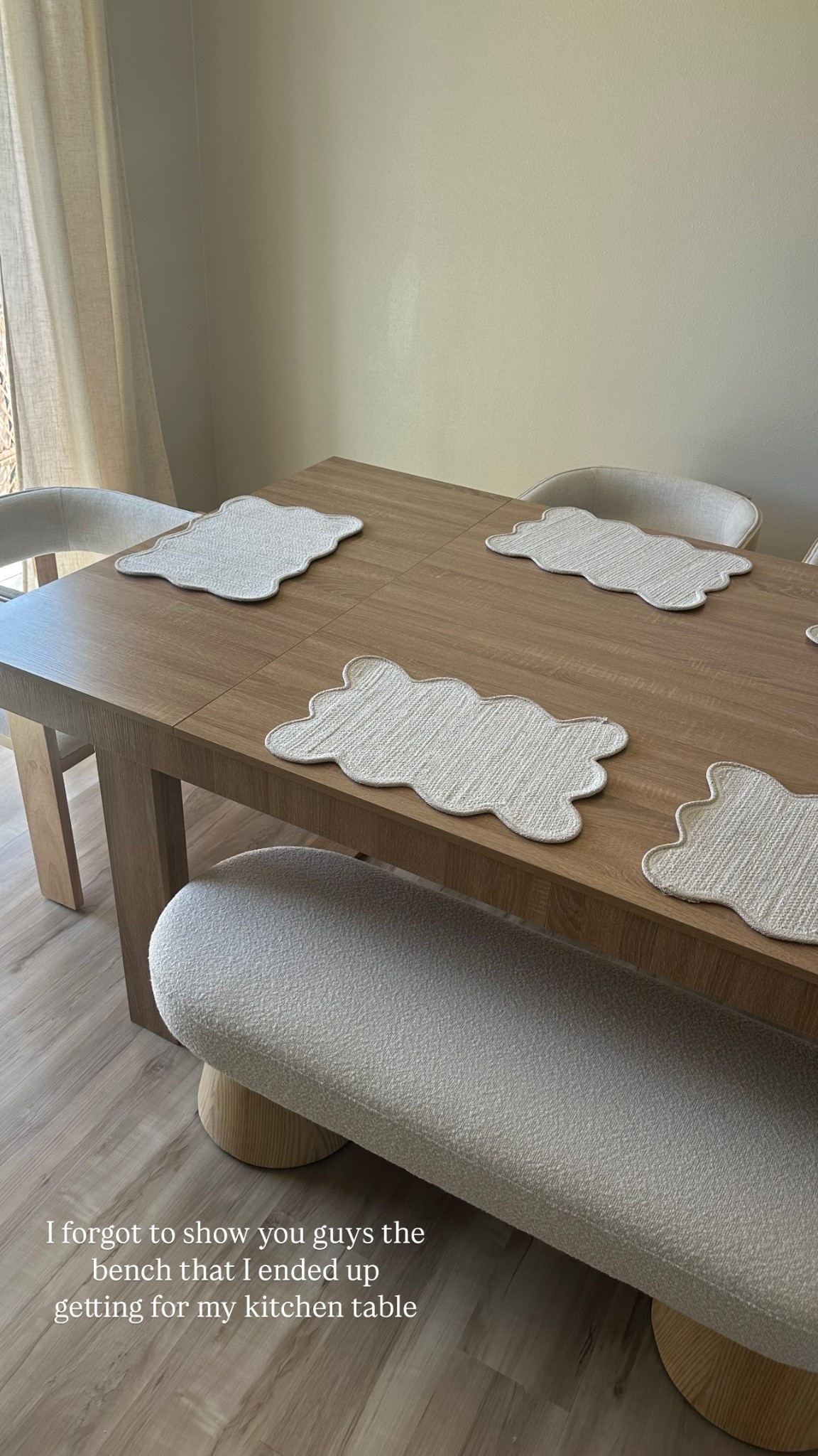 MODERN KITCHEN TABLE WOOD BENCH 

#LTKHome #LTKFindsUnder100 #LTKStyleTip