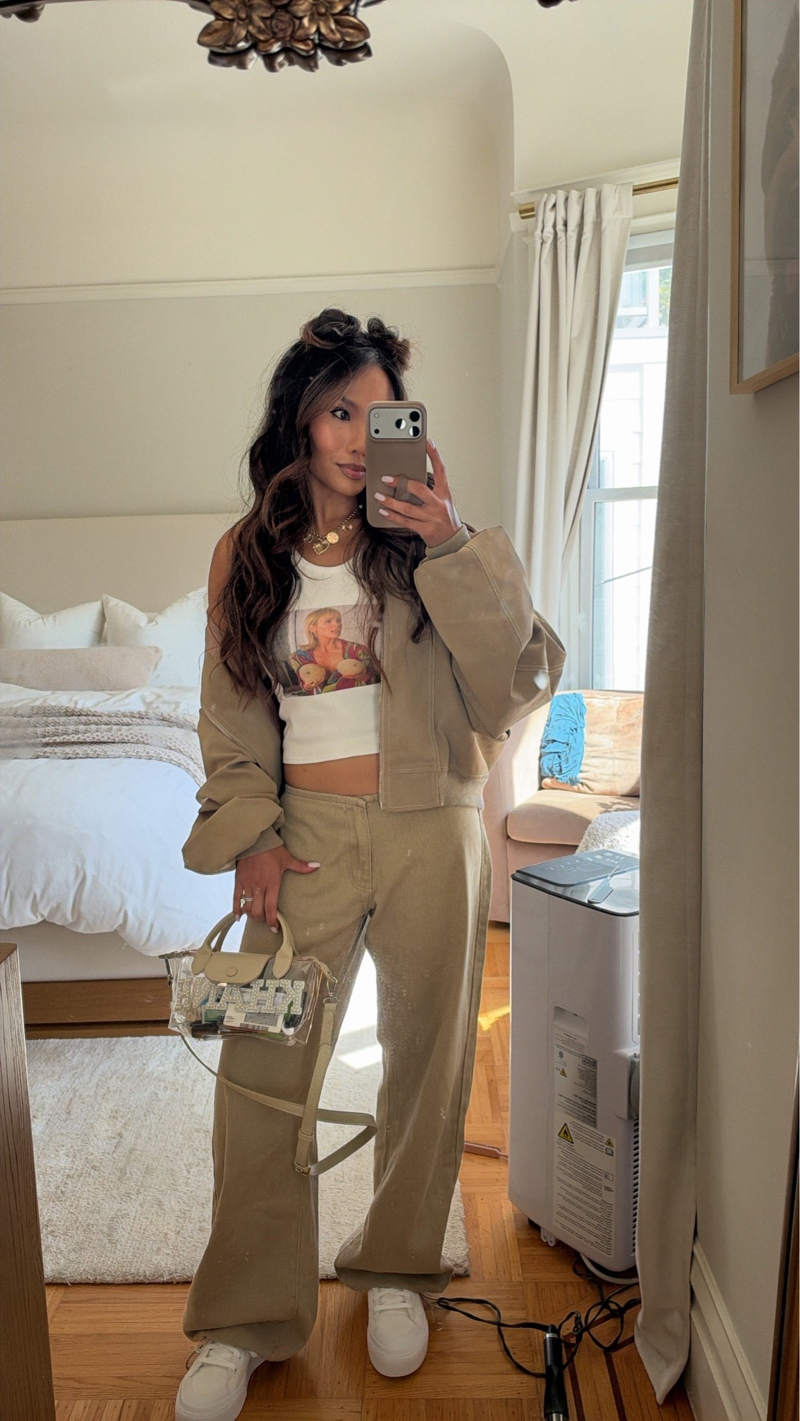 Portola outfit day 2 💗 

Tank is from Isalis 
Low rise jeans are from TikTok shop 
Jacket is tts, wearing xs (oversized fit)
Sneakers - sized down 1/2 size 

DIY festival bag with pearl letters

#LTKootd #LTKPetite