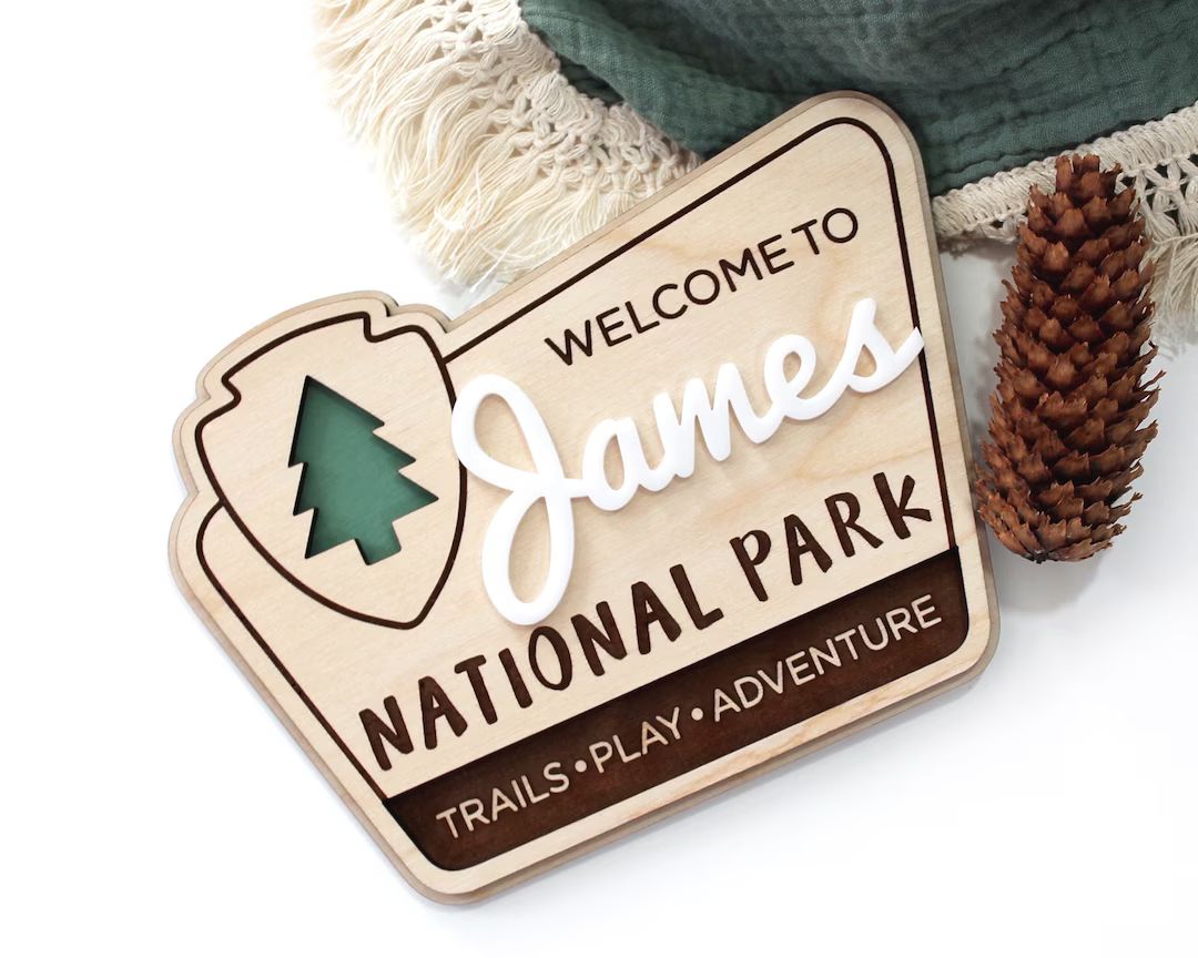 National Park Sign Personalized, National Forest Kids Name Room Sign, Yellowstone Sign, Yosemite ... | Etsy (US)