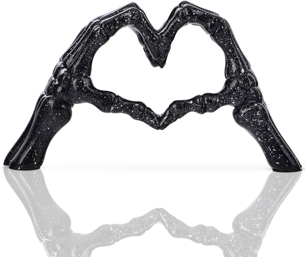 Black Hand Gesture Desk Statues Love Ornaments,Skull Couple Statue, Creative Wedding Home Desktop... | Amazon (US)