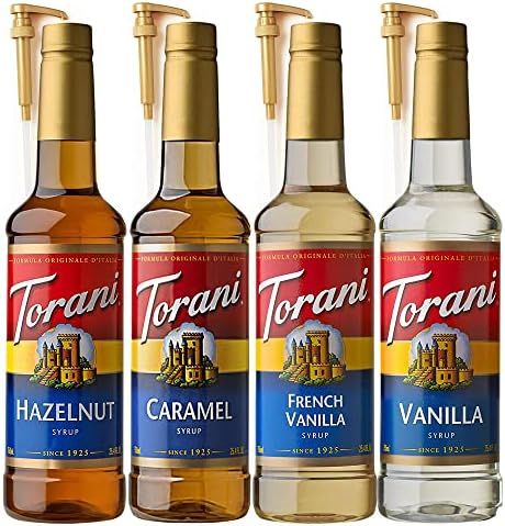 Coffee Syrup Variety Pack Caramel, French Vanilla, Vanilla & Hazelnut Syrup for Coffee with 4 Fresh  | Amazon (US)