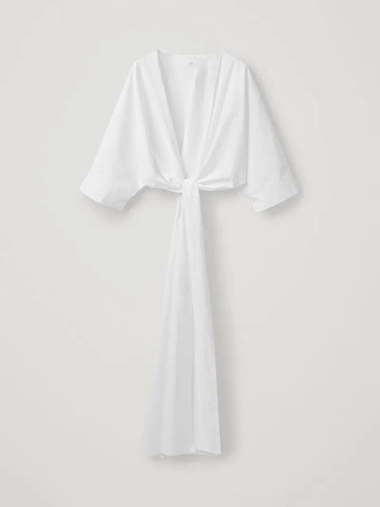 COS White Tie-Front Cropped Top | Poshmark