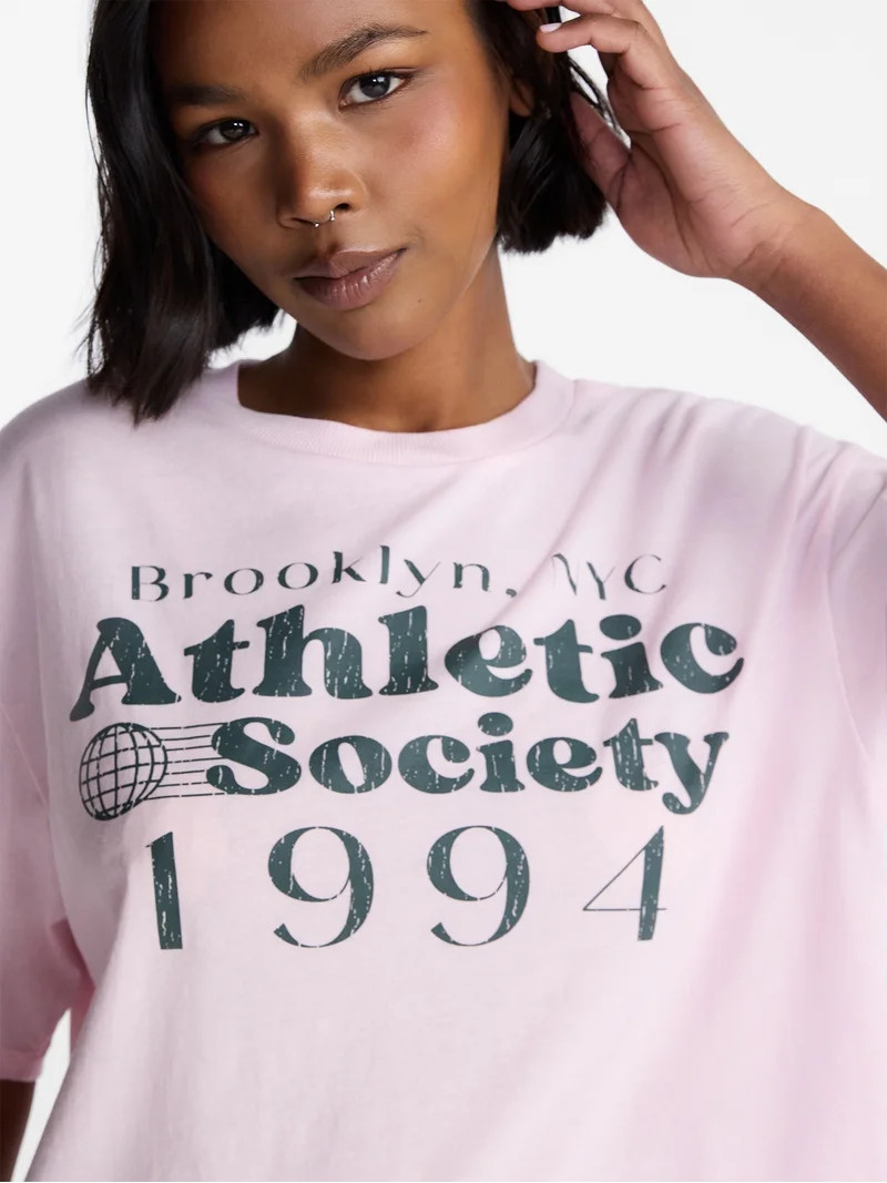 No Boundaries Boxy Cropped Graphic Tee, Women's XXS-4X | Walmart (US)