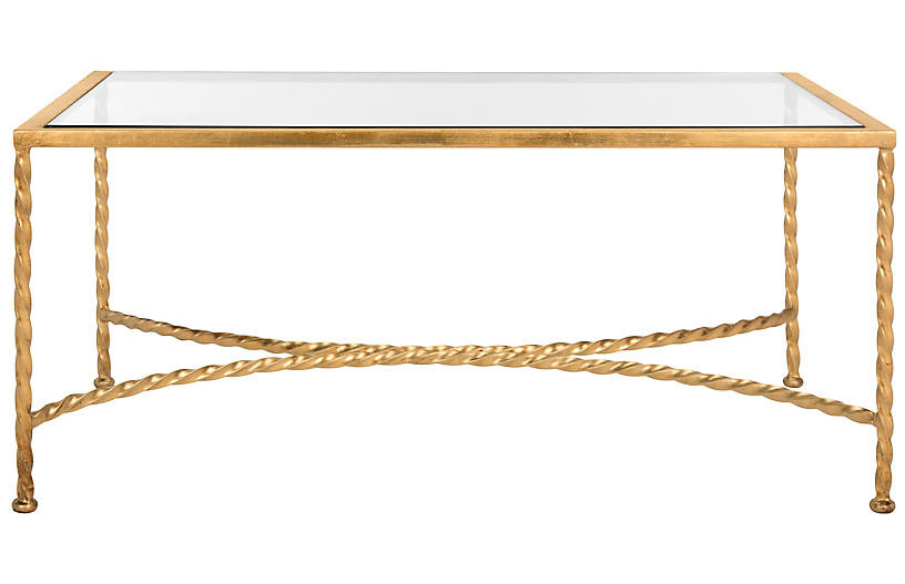 Cayla Coffee Table, Gold | One Kings Lane
