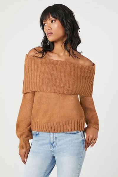 Off-the-Shoulder Foldover Sweater | Forever 21 | Forever 21 (US)