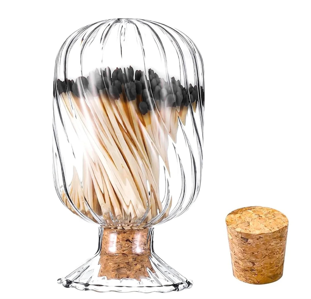 Helix Shaped Match Holder,Bexikou Glass Matches Cloche for 3.5 Inch,Decorative Glass Matches,Glas... | Walmart (US)