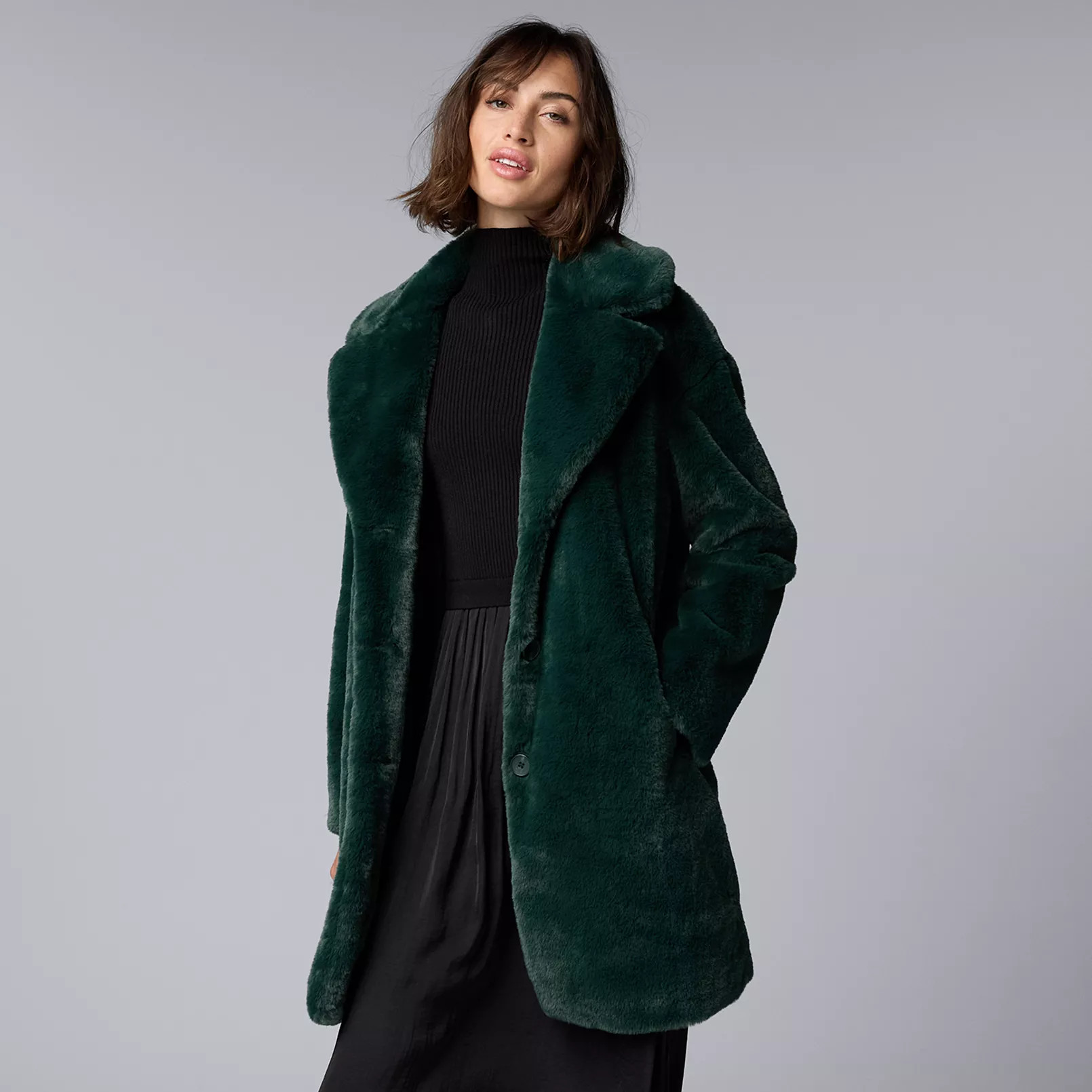 Women's Simply Vera Vera Wang Long Faux Fur Coat | Kohl's