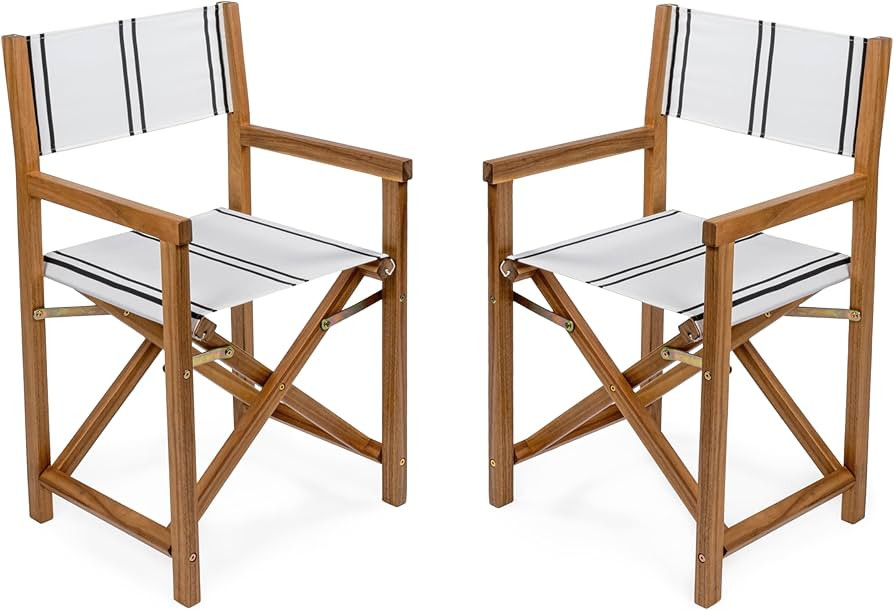 JONATHAN Y DRC1001B-SET2 Cukor Classic Vintage Outdoor Acacia Wood Folding Director Chair with Ca... | Amazon (US)
