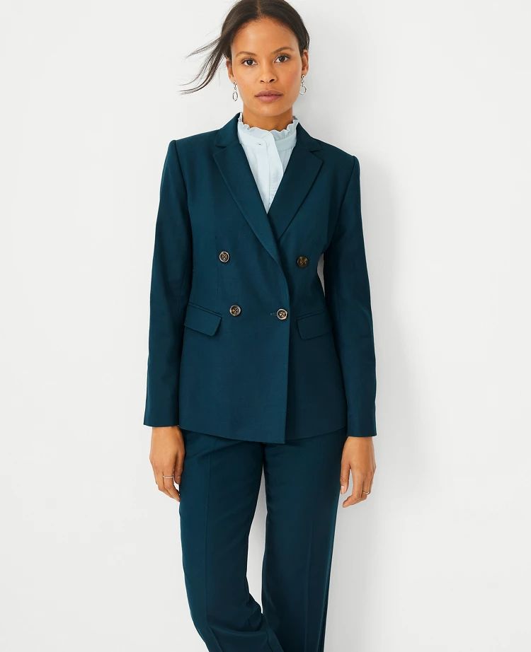 The Petite Double Breasted Long Blazer in Airy Wool Blend | Ann Taylor (US)