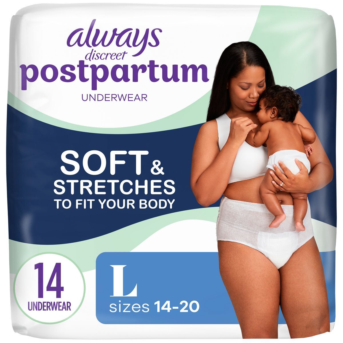 Always Discreet Postpartum Underwear Maxi Pad - Large - 14ct | Target