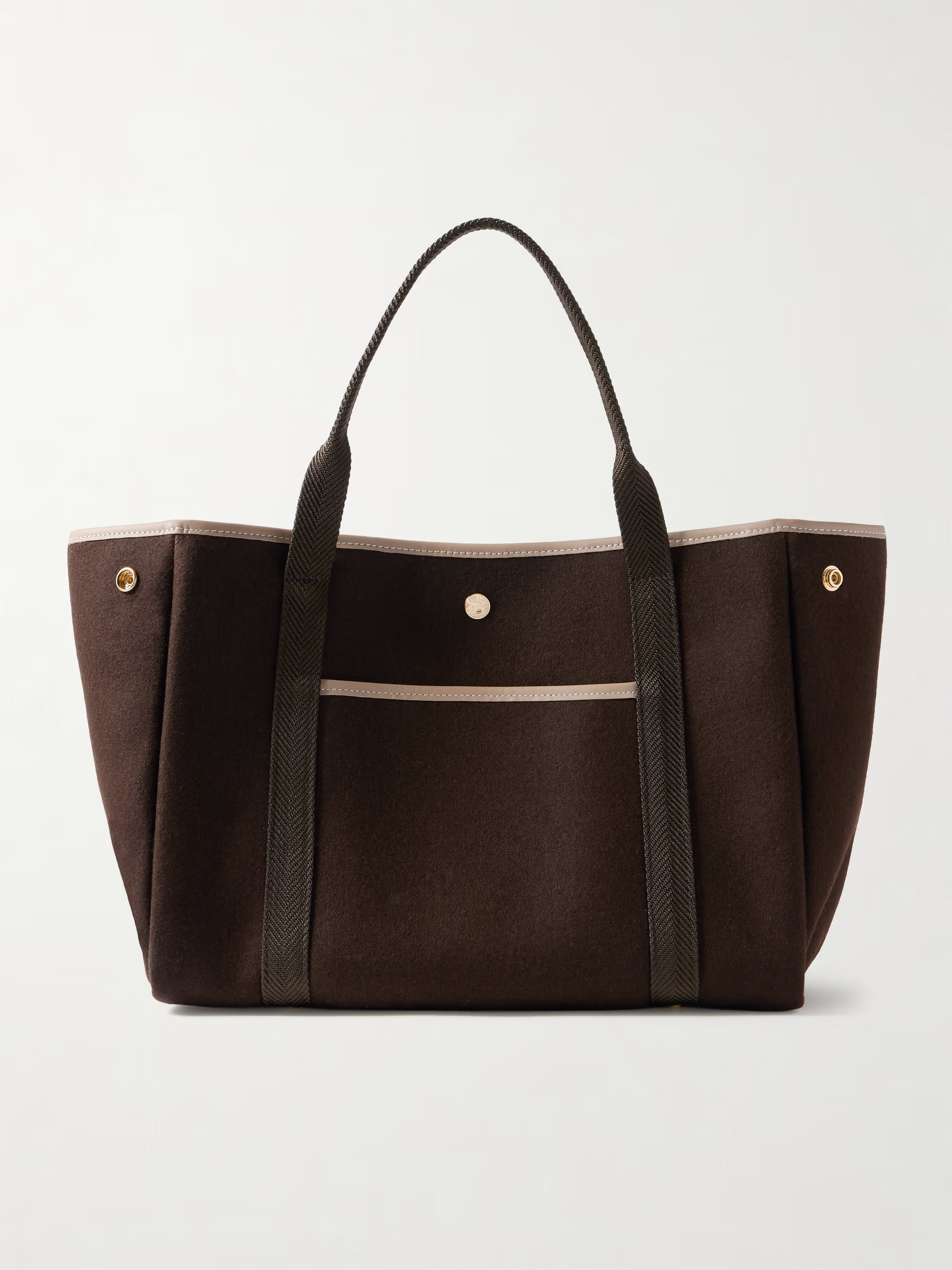 Traversée Whip leather and webbing-trimmed flannel tote | NET-A-PORTER (US)