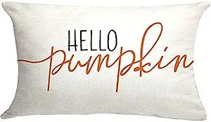 GTEXT 20x12 inch Fall Throw Pillow Cover Hello Pumpkin Cushion Cover Autumn Decor Fall Pumpkins P... | Amazon (US)
