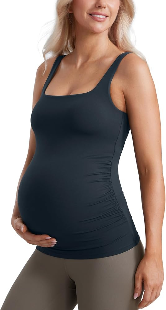 CRZ YOGA Maternity Square Neck Tank Tops | Amazon (US)