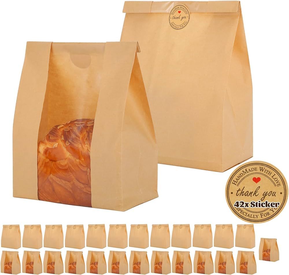Jadairy Bread Bags for Homemade Bread Sourdough Bread Bags Large Bakery Bags with Seal Stickers (... | Amazon (US)