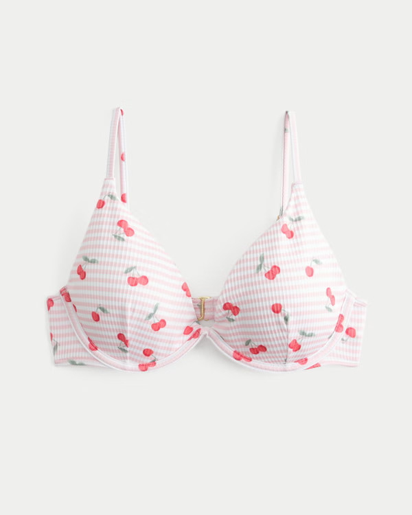 Ribbed Plunge Underwire Bikini Top | Hollister (UK)