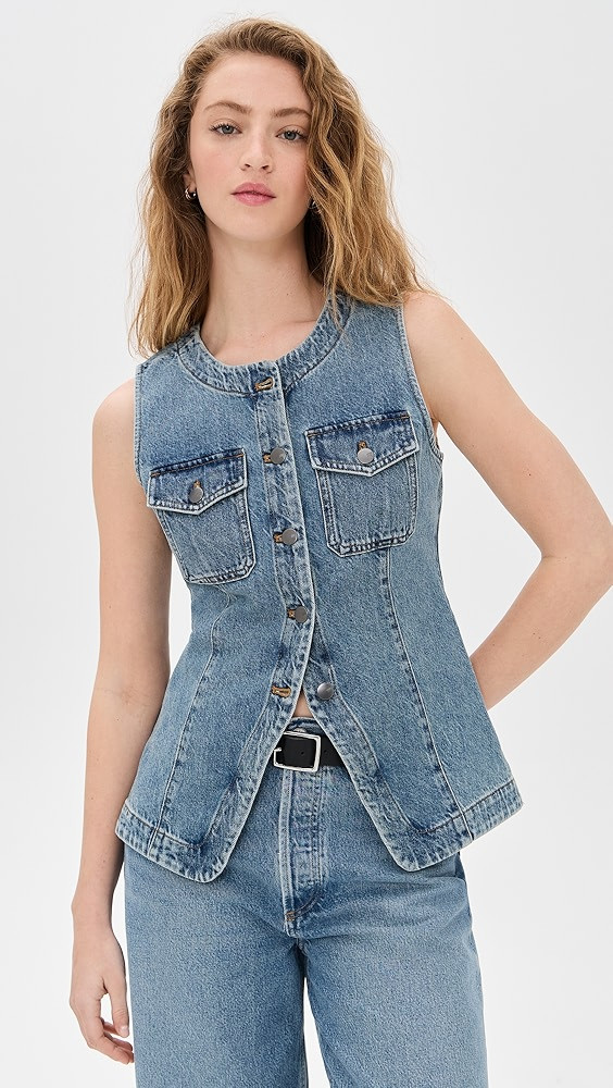 Madewell Denim High Crew Neck Vest | Shopbop | Shopbop