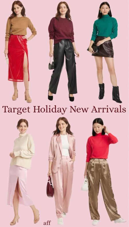 Target New Arrivals! All 30% off this week! ……………… satin pants, wide leg pants, satin skirt, midi skirt, satin midi skirt, silk midi skirt, mock neck sweater, sequin skirt, red skirt, green sweater, red sweater, sparkle sweater, rhinestone sweater, faux leather skirt, faux leather pants, satin suit, satin blazer, pink suit, pink blazer, silk suit, christmas party outfit, Christmas outfit, holiday party outfit, holiday outfit, christmas card outfit, family christmas photos outfit, family photos outfit, target finds, get the look for less, plus size suit, plus size faux leather pants, plus size skirt, plus size holiday outfit, plus size Christmas party outfit, booties

#LTKHoliday #LTKfindsunder50 #LTKplussize