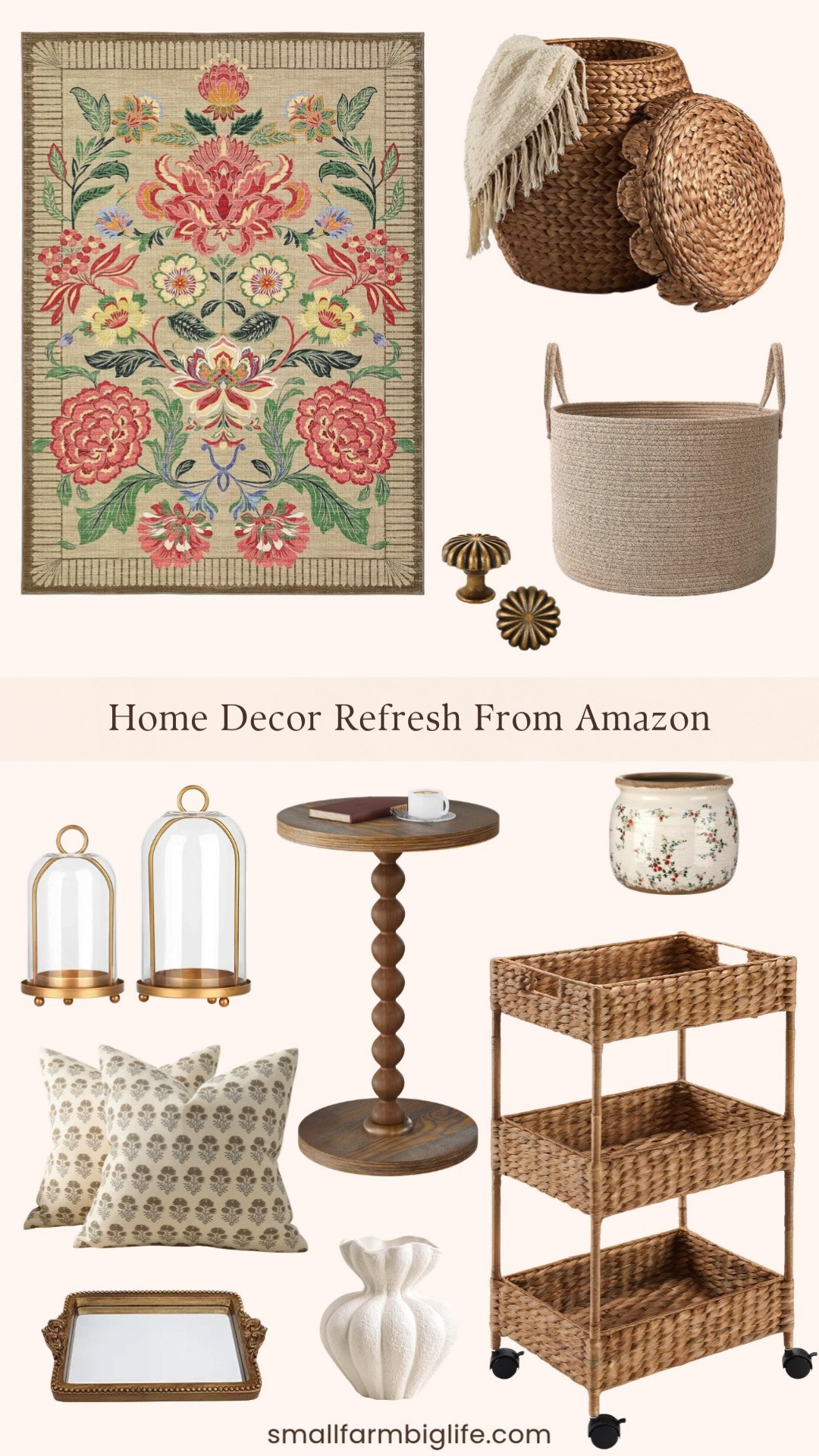 Giving my home a little spring refresh and Amazon has the most beautiful finds right now! From vintage brass accents and modern boho vases to cozy pillow covers, a gorgeous washable area rug, and the prettiest storage baskets, these are the kinds of pieces that make a space feel warm, layered, and put together without a big budget. So many good things linked below! 

 #LTKHome #LTKSaleAlert