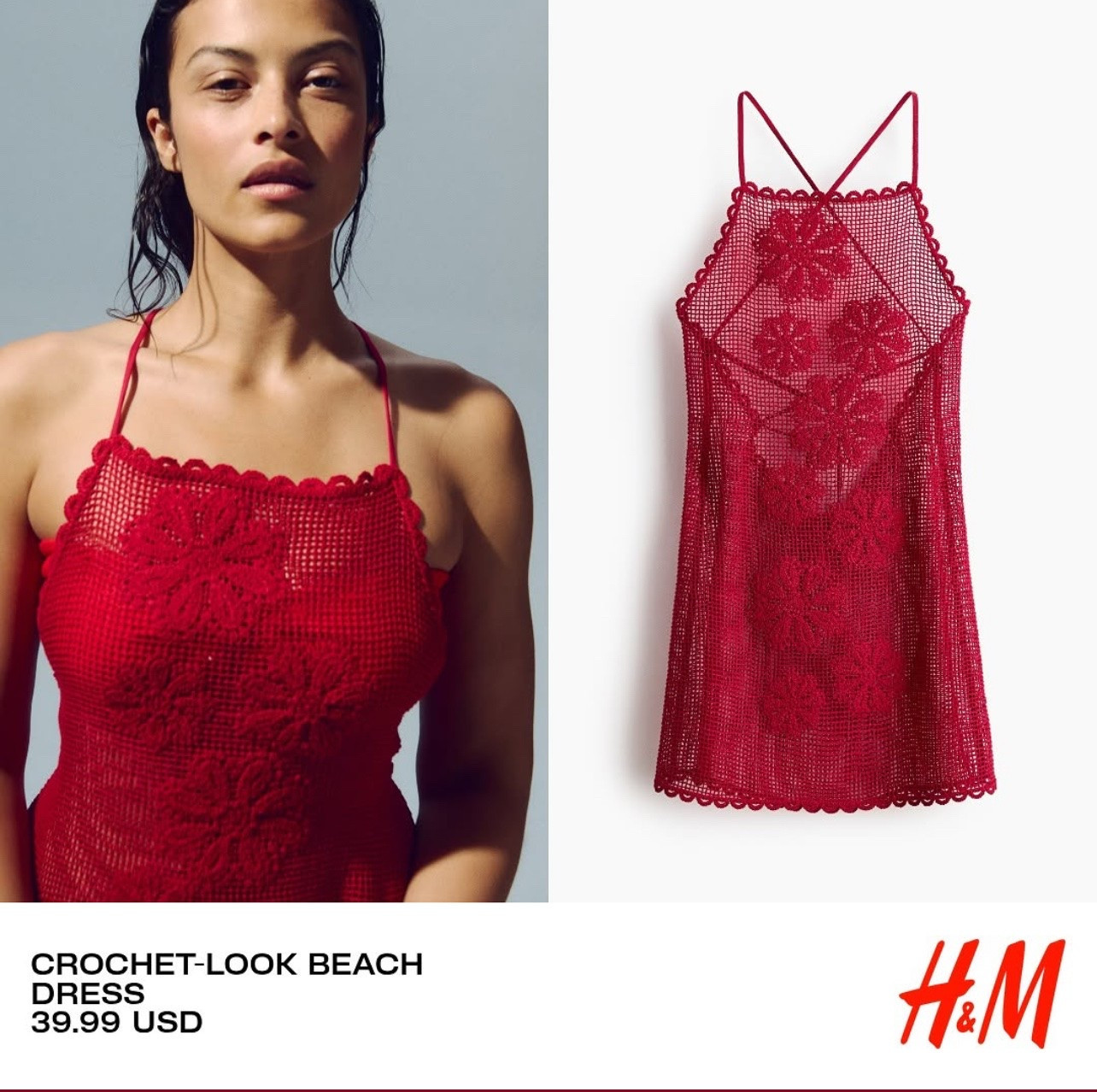 H&M 🔥 find
CROCHET-LOOK BEACH DRESS