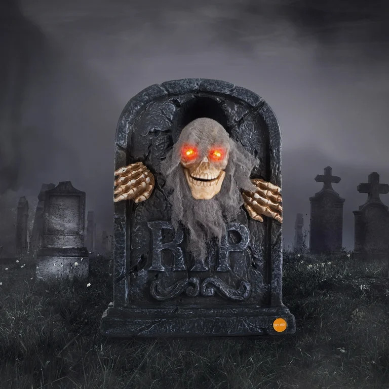 ELAMAS Halloween Animated Zombie Tombstone - Animatronic Skeleton Decorations with Sensor Activat... | Walmart (US)