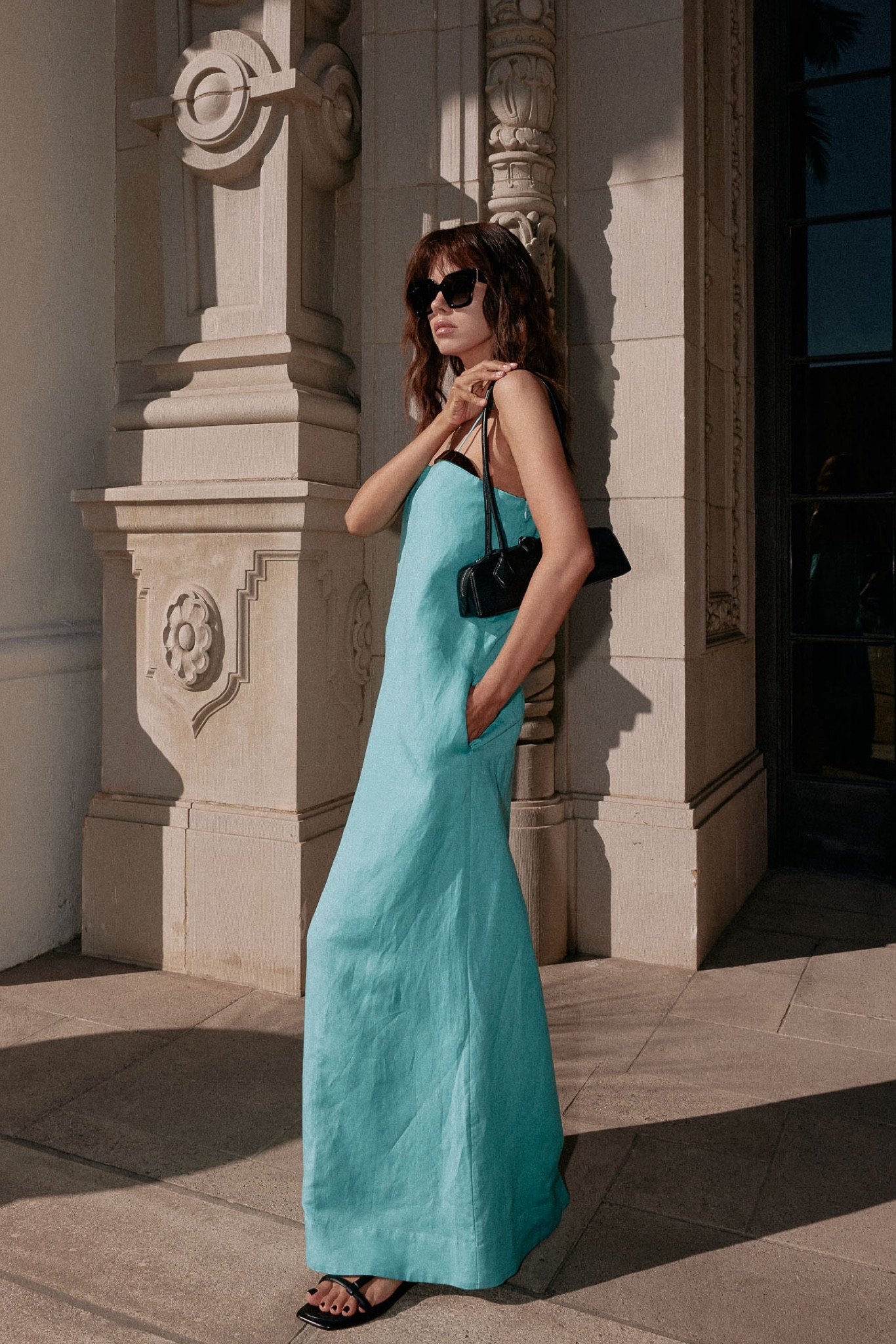 The perfect linen turquoise blue dress to wear on vacation… 

#LTKStyleTip #LTKItBag #LTKTravel