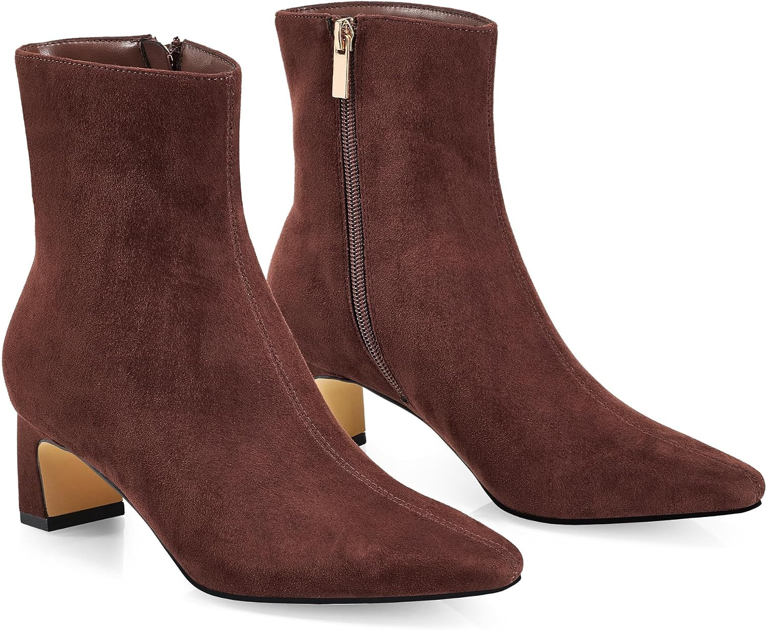 GENSHUO Women's Ankle Boots, 2 Inch Chunky Block Low Heels for Fall Winter | Amazon (US)