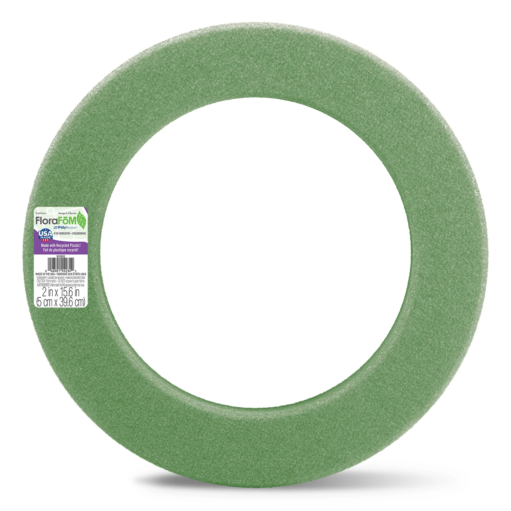 FloraCraft FloraFōM Floral Arranging Wreath 2" x 15.6" Green | Walmart (US)