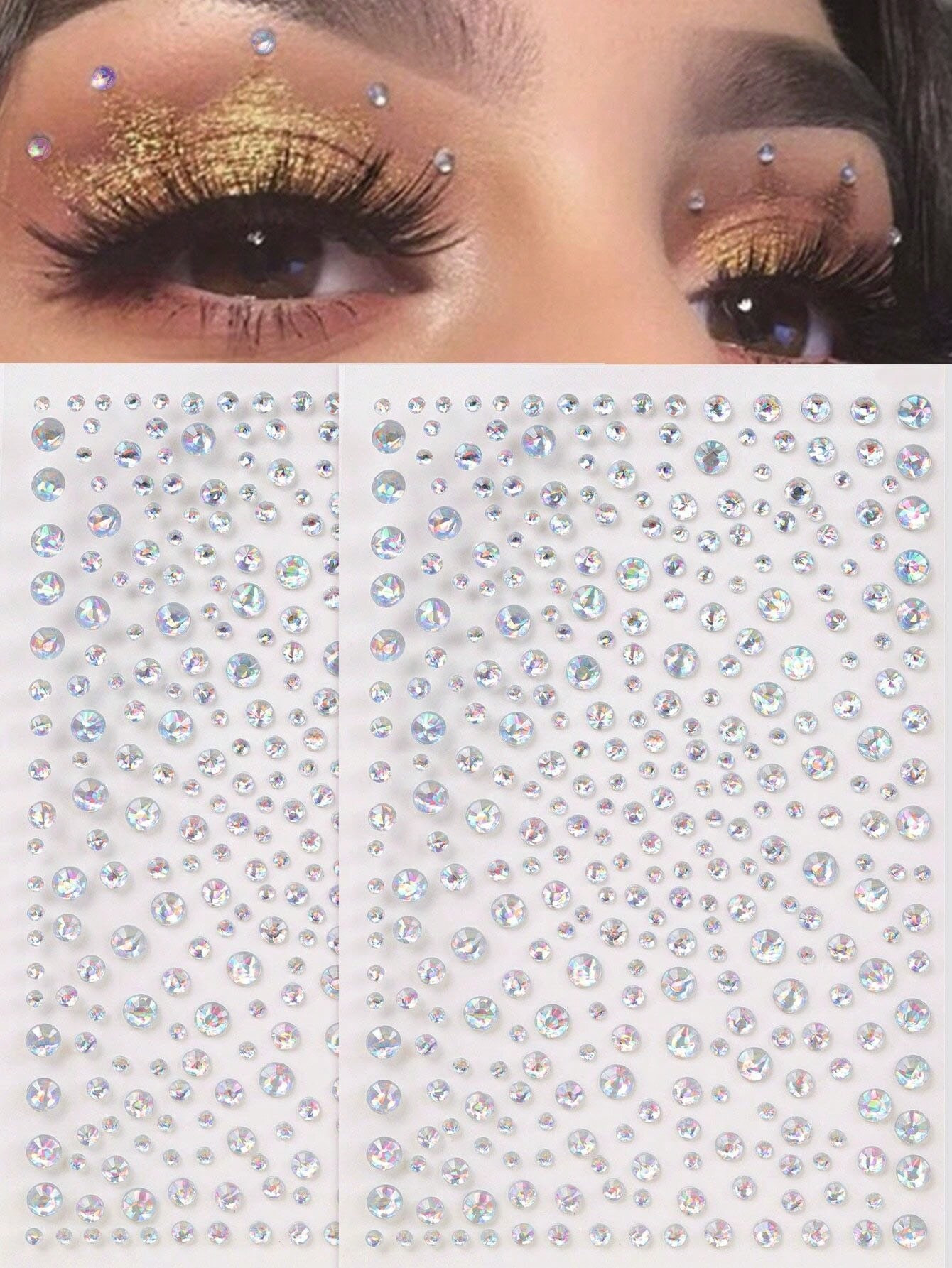 1pc Laser Star Rhinestone Face Sticker 3D Cut Design Gemstone Sticker For DIY Music Festivals & Y... | SHEIN
