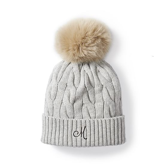 Adult Cable Knit Pom Pom Hat | Mark and Graham