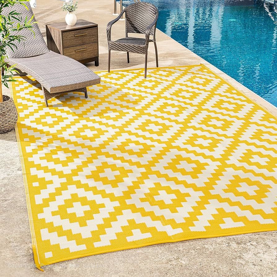 FH Home Outdoor Camping Rug - Waterproof, Fade Resistant, Reversible - Premium Recycled Plastic -... | Amazon (US)