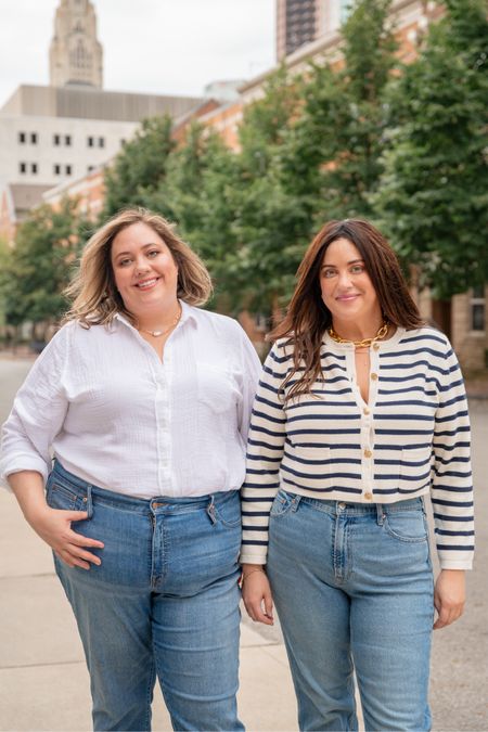 J Crew plus size favorites - the best jeans for apple shapes (size down in the resin wash) and THE gauze shirt. It's perfect for year round because it's so breezy and light but can also be layered under cardigans. It's ideal for this time of year! 

Make sure to sign in to get 40% off! 

#LTKplussize