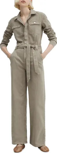 Belted Long Sleeve Denim Jumpsuit | Nordstrom