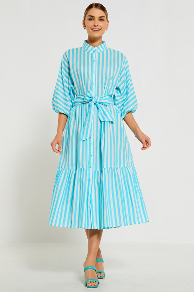 Dolman Shirt Dress in Striped Cotton Voile | Bohemian Traders